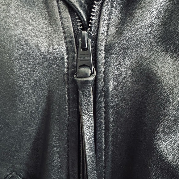 Allsaints Black Leather Lambskin Moto Jacket - Picture 5 of 6